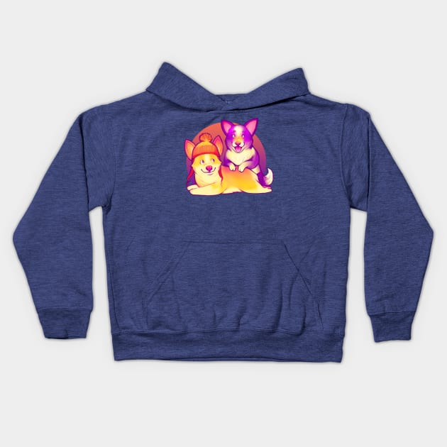 Cunning Corgis Kids Hoodie by MeganLara